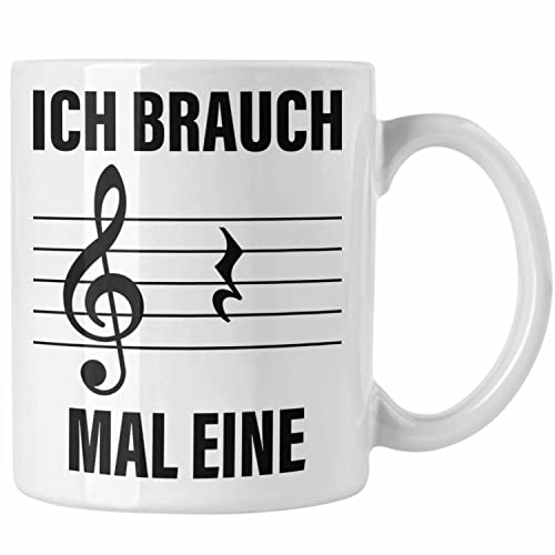 Trendation - Musiker Tasse Geschenk Ich Brauch Mal Eine Pause Lustige Geschenkidee für Musiker (Weiß)