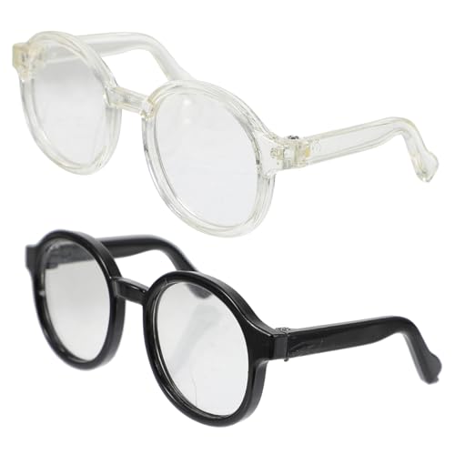 HOMSFOU 2 Stück Puppenbrille Kunststoff Schnapsgläser Kunststoff Playes Haustier Hund Brille Puppenanziehzubehör Puppenbrillen Puppenanziehzubehör Puppenanzieh-Requisiten Brillenkleidung