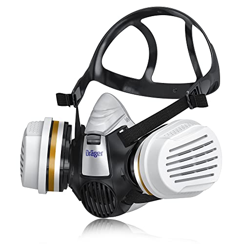 Dräger X-plore 3300 Maler Halbmasken-Set inkl. A2 P3 Kombi-Filter | Größen S/M/L | gegen Gase, Dämpfe, Fein-Staub und Partikel | Größe M