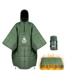 OneTigris Camping Poncho Decke mit 3M Thinsulate Isolierung, wasserdicht Decke warm, mit großen Taschen, tragbare Kapuzendecke für Outdoor, Wandern, Reise