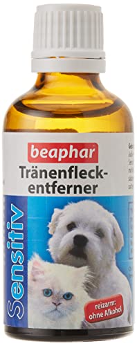 BEAPHAR - Sensitiv Tränenfleckentferner Für Hunde Und Katzen - Entfernt Sanft Hartnäckige Tränenflecken - Mit MSM (MethylSulfonylMethan) - Besonders Mild Und Reizarm - Ohne Alkohol - 50 ml