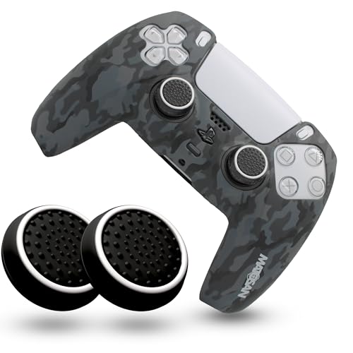 MatoSan® PS5 Controller Skin mit Grip - Hochwertige Hülle & Cover, Anti-Rutsch Case für verbesserte Kontrolle - Inklusive präziser Thumb-Stick Kappen, Ideal für PS5 Controller Zubehör (Camouflage)