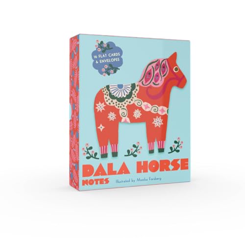 Dala Horse Notes: 16 Flat Cards and 16 Envelopes