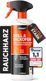 PRINOX Grillreiniger & Backofenreiniger extra stark - 580ml inkl. Reinigungsbürste - HAFT EFFEKT - Rauchharzentferner Entfernt stärkste Verschmutzungen und Rauchharz - Entwickelt & Hergestellt in DE