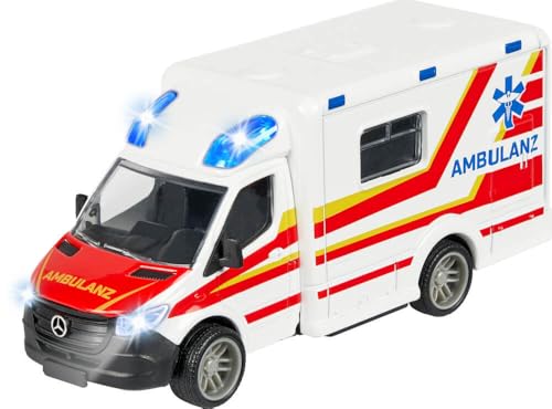 Majorette - Mercedes-Benz Sprinter Krankenwagen – Premium Modell, mit Licht & Sound, Gummireifen, viele Funktionen, originalgetreues Spielzeugauto für Mädchen und Jungen ab 3 Jahren, 213712001, Black