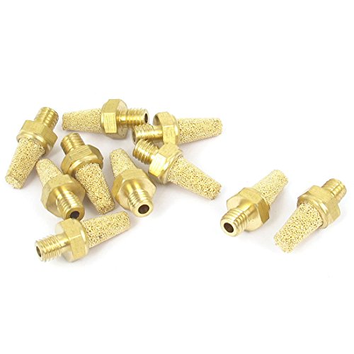 sourcing map 10Stk M5 Gewinde Messing Pneumatische Luft Entlüftung Schalldämpfer Lärm Filter de