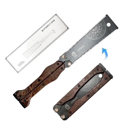 Reevnnmer Mini Klapp-Zugsäge,Profi Japansäge,30CM SK85 Karbonstahl aus Beidseitig Japansäge Klappbar,für nasses/trockenes Holz 13/15 TPI,Silky Säge,Feinsäge