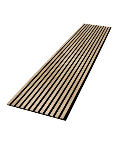 wohnartig® Akustikpaneele 1,485m² - 275cm x 54cm* set - (set = 2 Stück 275cm x 27cm) | Farbe: Eiche Santa 661 | Wandverkleidung | Akustikpaneel | Wandpaneele auf filz | Akustikfilz