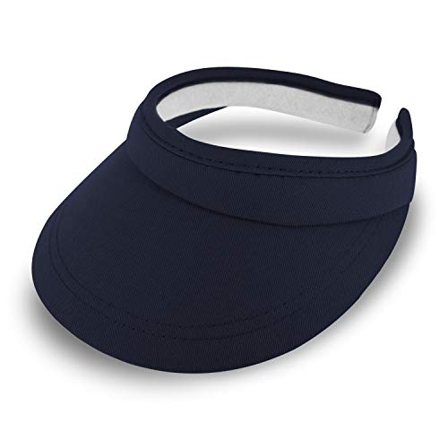 fiebig Visor | Schattenspender für das Gesicht | Clipvisor in One Size | In vielen Farben aus 100% Baumwolle | Sommerkappe mit Frotteeband Innenfutter | Sonnenschutz Schirmcap (blau)