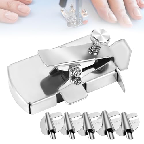 Magnetische Nahtführung & 5 Nähfüße für Nähmaschine Rollsaumß(6/7/8/9/10 mm), Nahtführungslineal, Nähmaschinen Rolled Saum Nähfuß, Edelstahl Nähfuß Nähzubehör für Nähmaschine Zubehör Rollsaumfuß