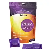 VIBRATISSIMO Preservativi XXL Vaniglia 50 pezzi I Preservativi premium aromatizzati I Preservativi alla Vaniglia ultra sottili & aromatizzati I Condom delicati & sensibili I L=64mm