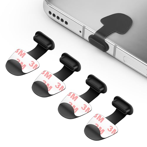 AXFEE USB C Schutzkappe, 4 Stück Typ C Staubstecker mit Entfernbarem Kleber, Silikon USB C Abdeckung, Staubschutzstecker Phone Staub Stecker Schützt Kompatibel mit Typ-C Handy Tablet, Samsung Xiaomi