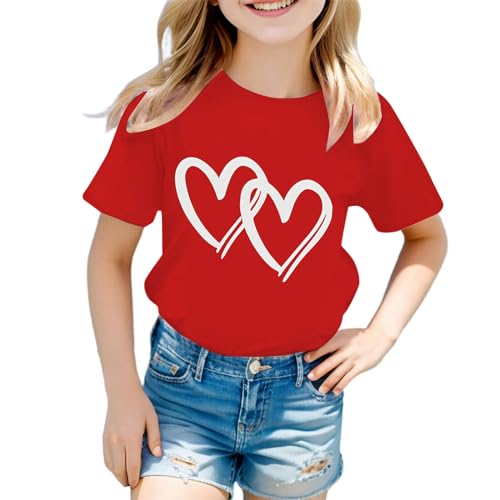 Generisch Sommer Tops T-Shirt Mädchen T Shirt Kinder Tshirt Sommer Tops Baumwolle Kurzarm Oberteile Katze Druck Kurzärmelige Sport Top Klamotten Casual Teenager Mädchen Tunika