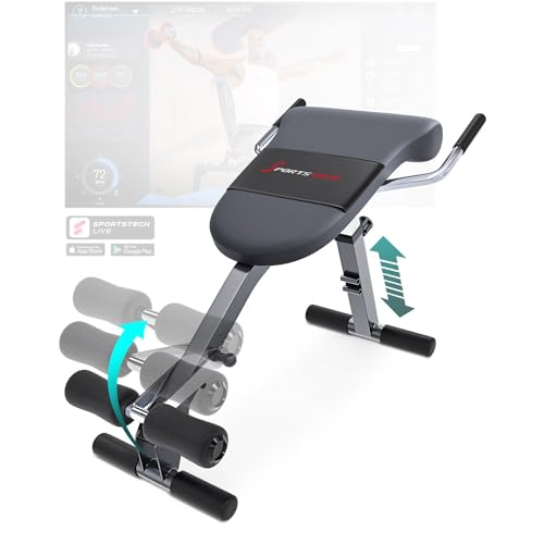 Sportstech einzigartiger 3in1 Rückentrainer & Bauchtrainer mit innovativem Anti-Rutsch Design, multifunktionaler BRT200 mit ergonomischem Polster & 5 Schwierigkeitsgraden, klappbar (BRT200)