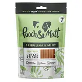 Pooch & Mutt - Superfood Dental Sticks für Hunde, Dental Sticks mit Spirulina- und Minzegeschmack für Hunde, 1 Packung mit 7 Sticks