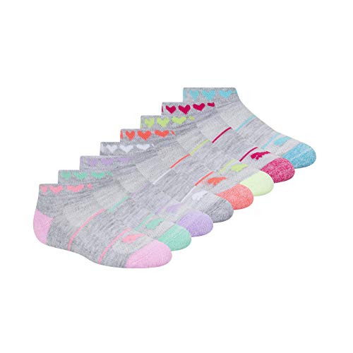 PUMA Little Girls' 8 Low Cut Socks + 4 Pack Hair Ties