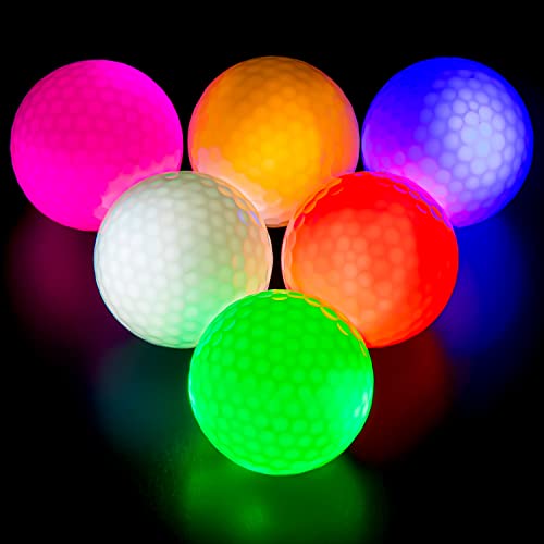 THIODOON LED golfbälle bunt Light Up Golfbälle Nacht Golfball leuchtet im Dunkeln leuchtende golfbälle Perfekt für Nacht-Training und Golf-Langstreckenschüsse golfbälle pink rot blau grün Gelb weiß