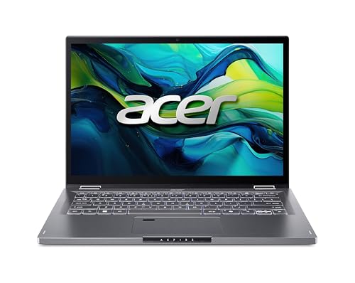 Acer Aspire Spin 14 (ASP14-51MTN-78QB) Convertible Notebook | 14" WUXGA Touch-Display | Intel Core 7 150U | 16 GB RAM | 1 TB SSD | Intel Grafik | Windows 11 | QWERTZ Tastatur | grau