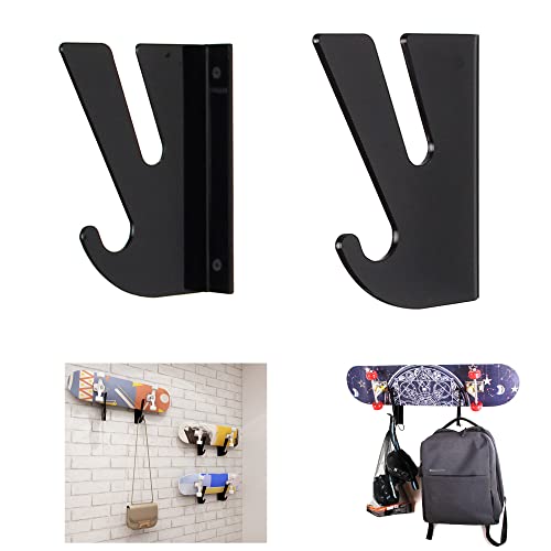 WANLIAN Skateboard Wandhalterung Display Rack, Skateboard Wandregal Display Rack mit Aufbewahrungshaken, Wandhalterung Wandhalter Für Longboard,Skateboard,Snowboard