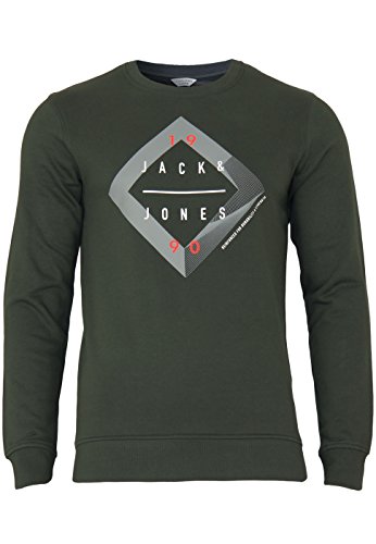 JACK & JONES Herren JCONEU Sweat Mix Pack Sweatshirt, Grün (Rosin Fit:REG Fit), Small