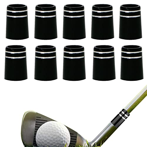 Golfhülsen.370 | 10 Schwarze, konische Aderendhülsen Golf | Robuste Golfzwinge mit doppeltem Silberring