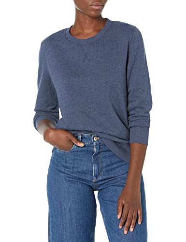 Amazon Essentials Damen Sweatshirt aus French-Terry-Fleece mit Rundhalsausschnitt (Erhältlich in Übergröße), Marineblau Heidekraut, M