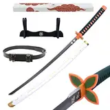 Hashiman - Katana Demon Replik Manga-Säbel + Ständer Schwert + Gürtel – Japanische Catana, Cosplay, Dekoration, Spielzeug für Kinder und Erwachsene – Ninja-Kostümspiel (Shinobu Kocho 2)