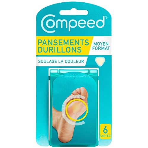 Compeed Hornhautpflaster Medium – Hydrokolloid-Pflaster gegen starke Hornhaut an den Füßen, 6er Pack(Verpackung kann variieren)