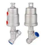 Luftbetätigtes Schrägsitzventil, Pneumatisches Dampfventil aus Edelstahl, DN15 (1 2 Zoll), Gewinde, Visuelle Positionsanzeige, Einfache Installation, Geringer Luftverbrauch,
