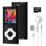 MP3-Player/MP4-Player mit Bluetooth 5.2, Musik-Player mit 32 GB Speicherkarte, 1.8 Zoll TFT Farbbildschirm, mit Video, FM Radio, Fotobetrachter, E-Book-Reader, Sprachaufnahme