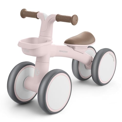 KikkaBoo Bicicleta Sin Pedales ZIPI, Correpasillos Bebé 1 Año, Bicicleta Equilibrio, Bici Bebé con Canasta, Ajustable, Juguete para Niños, Regalo Bebé, Rosa