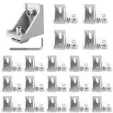 JiangLin 20x Aluprofil Winkel Befestigungsmaterial Aluprofil Verbinder 30x30,Aluminium Winkelverbinder Eckwinkel Eckverbinder Wandhalter 90 Grad Winkel Raster für Strebenprofil3D-Drucker,DIY-Projekte
