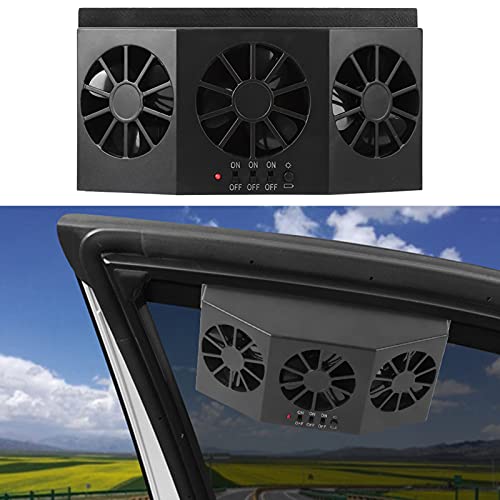 KIMISS Auto-Lüfter, Angetriebene Wärme-Fenster-Lüftung, Auto-Haustier-Lüfter, Ac16, Auto-Fenster-Lüfter, Schwarz, ABS, Tragbarer, Angetriebener Auto-Lüfter, Auto-Lüftungs-Lüftungs-Lüfter