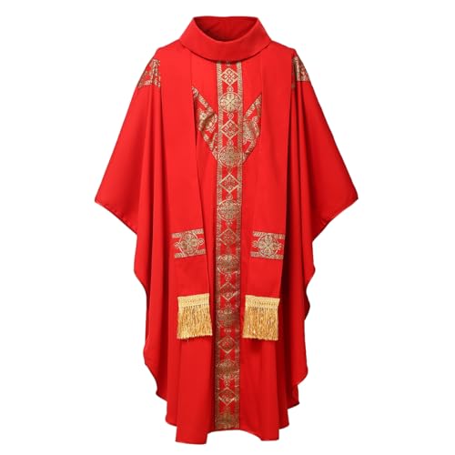 BPURB Katholische Priester Chasuble Messgewand Kirche Zelebrant Vater Messe Gewand Robe mit Stola