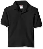 Fruit of the Loom Jungen T-Shirt Pique Polo, Schwarz (Black), Gr. 12-13 Jahre