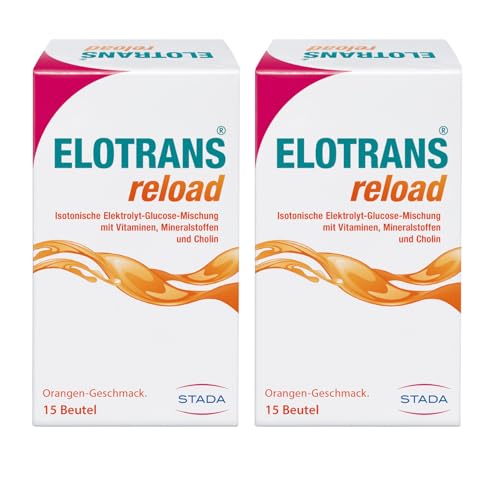ELOTRANS reload - isotonische Elektrolyt-Glucose-Mischung - Nahrungsergänzungsmittel mit Magnesium, Kaliumchlorid, Cholin und B-Vitaminen - 2 x 15 Beutel, Big Pack