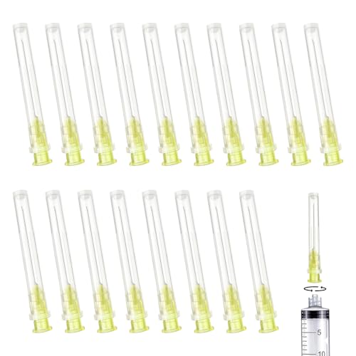 100 Stück Abgabe Tube 20G (0.9mm x 38mm) Edelstahl Abgabe Tube Einzeln Verpackt Haushalt Industrie Laborzubehör für Nachfüllen Liquid Tinten Klebstoff Hobby