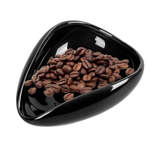Kaffeebohnen Dosierbecher, Teeschaufel Keramik, Coffee Bean Dosing Cup, Kaffeebohnen Dosiertablett Schwarz, Dosierlöffel Keramik, für Teehaus, Esszimmer und Kaffeeliebhaber