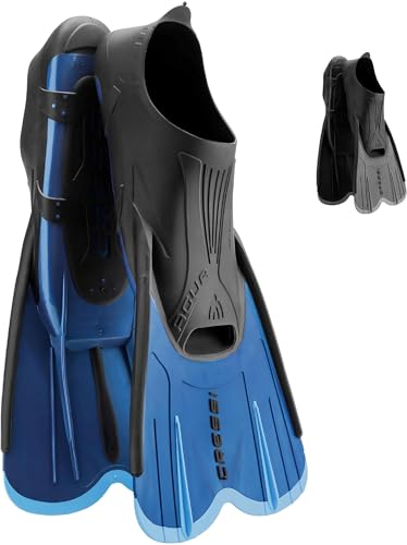 CRESSI Agua Fins Blue_Short, 43/44 - Self-Adjusting Flossen für Tauchen, Apnoe, Schnorcheln und Schwimmen, Blau_Kurz, 43/44