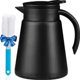 PARACITY Thermo Kaffeekanne, vakuumisolierte Thermoskanne 765 ml, Edelstahl Teekanne Thermo, Isolierkanne zum Aufbewahren von heißem Kaffee und Tee mit Reinigungsbürste(schwarz)