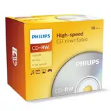 Philips CD-RW Rohlinge High-Speed (700 MB / 80 Minuten, 4-12x Speed, 10er Jewel Case, rewritable / überschreibbar)