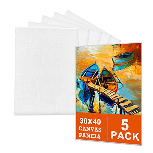 Leinwand zum Bemalen Set Aus 100% Baumwolle (5er Set) – 30 x 40 cm, Weiße Künstler Panels Leinwand zum Bemalen Malkarton - Geeignet für Acryl und Öl Malerei Sowie zum Skizzieren und Zeichnen