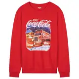 Coca-Cola Weihnachts Pullover, Rundhals Christmas Jumper - Geschenke für Erwachsene & Teens (Rot, XL)