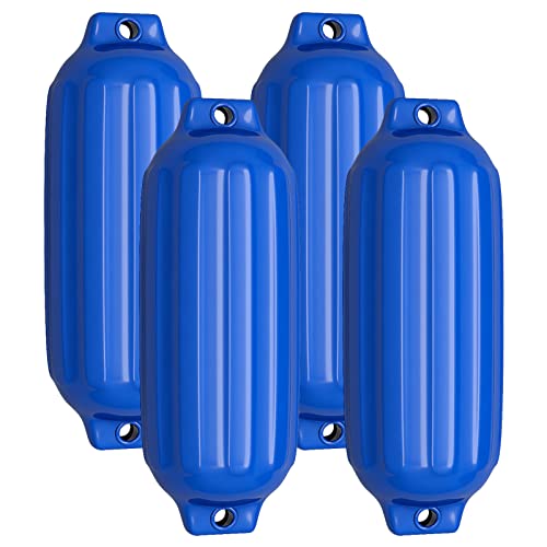 GYMAX 4er-Set Bootsfender, 58 x 16 cm/ 68 x 21 cm Boot & Yacht Langfender (58 x 16 cm,Blau)