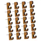 DOITOOL 20 Stück Reißnägel aus Holz Schwerlastzeichnung Bildaufhänger Stifte Weiß Dekorativ Wand bürozubehör bürogadges austauschbarer Druckstift kleine Reißzwecken Rostfreier Stahl Brown