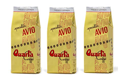 Quarta Caffè Avio Oro Kaffeebohnenmischung | 3 Päckchen à 500 g. | Insgesamt 1,5 kg. | Klassische Mischung ausgewählter Arabica Sorten | Italien, Apulien, Salento