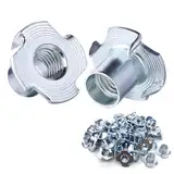 Einschlagmuttern M8 x 11mm, Einschlagmutter Verzinkter Kohlenstoffstahl, Einpressmuttern, Klauen Muttern, für Holz, Bohlen, Möbel, Handwerker, Konstruktionen, Kletterwand,Schrauben Kits,DIY,60 Stück