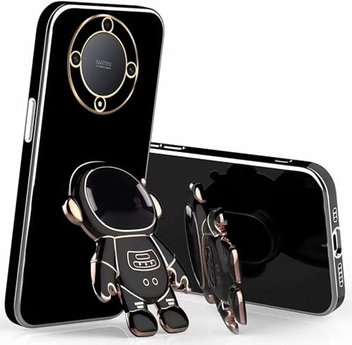 Miagon Kreativ Astronaut Ständer Hülle für Honor Magic 5 Lite 5G,Cute Mädchen Dünn Galvanisierte Schutzhülle Weiches Case Bumper mit Astronaut Halter Kickständer