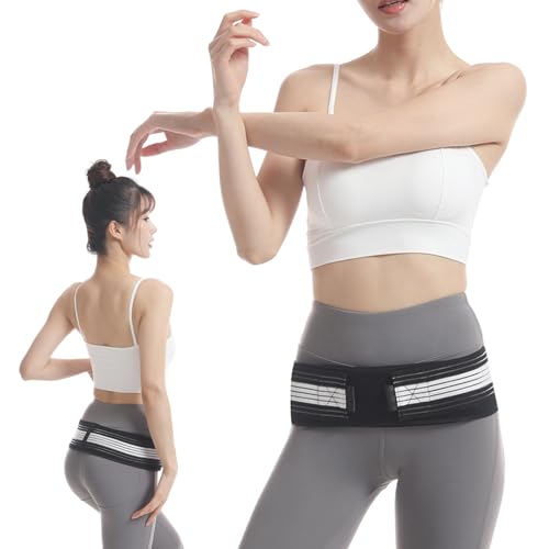 Zhixifan 120 cm Sacroiliac Hüftgurt, Postpartum Gürtel, Anti-Slip Adjustable Support Straps, Breathable Lower Back Support Belt, for Women and Men, Pelvic, Lumbar