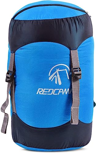 REDCAMP 27L Nylon-Kompressions-Packsack für Schlafsack, Leichter kompakter Kompressionssack für Camping, Outdoor-Wandern, Rucksackwandern, Reisen, blau groß